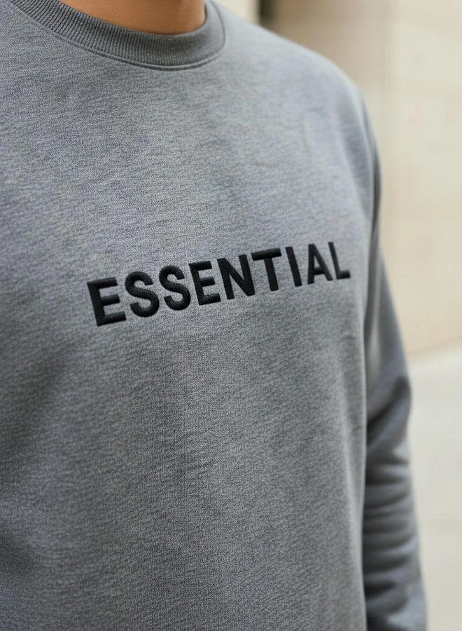 Iconic Iconic Men Regular Fit Slogan Embroidered Sweatshirt